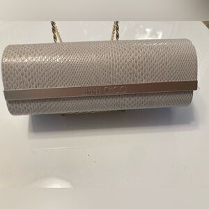 Jimmy Choo eyeglass case, goldish tan faux snakeskin